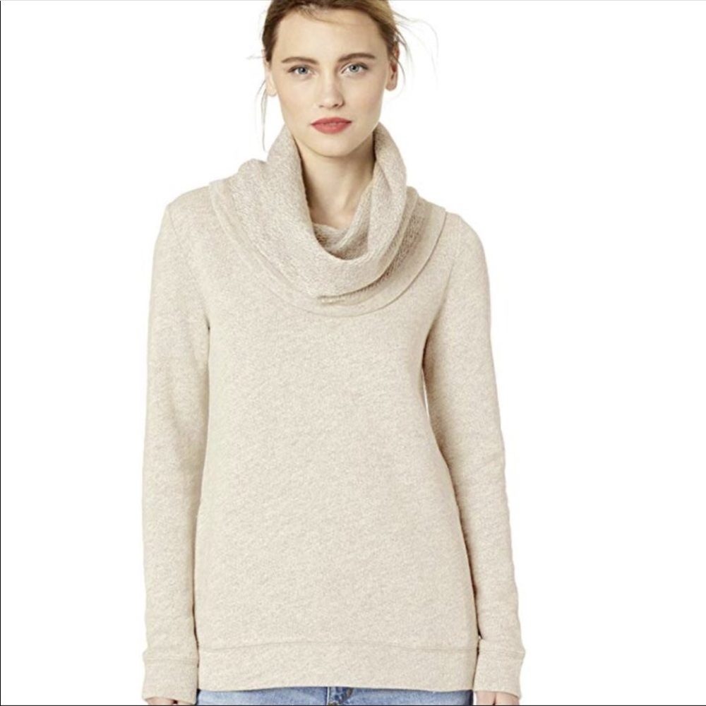 J Crew Factory Cream Funnel Neck Sweater